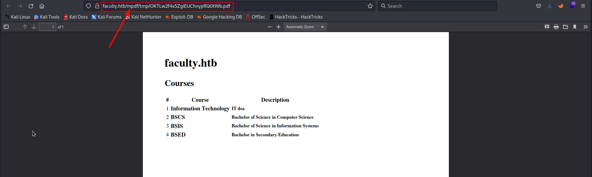 Noticing MPDF In URL