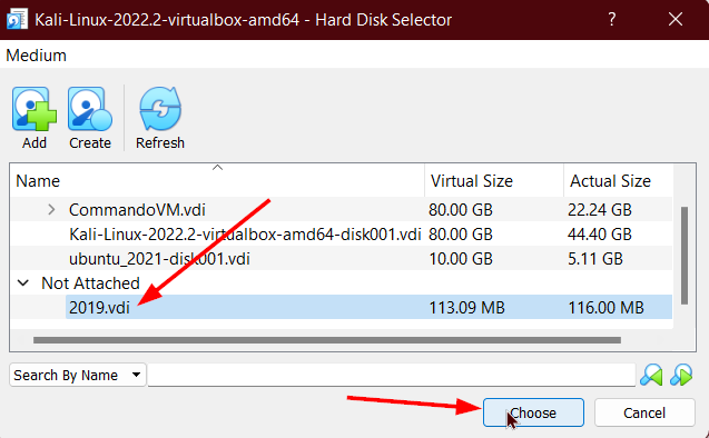 Attaching VDI File