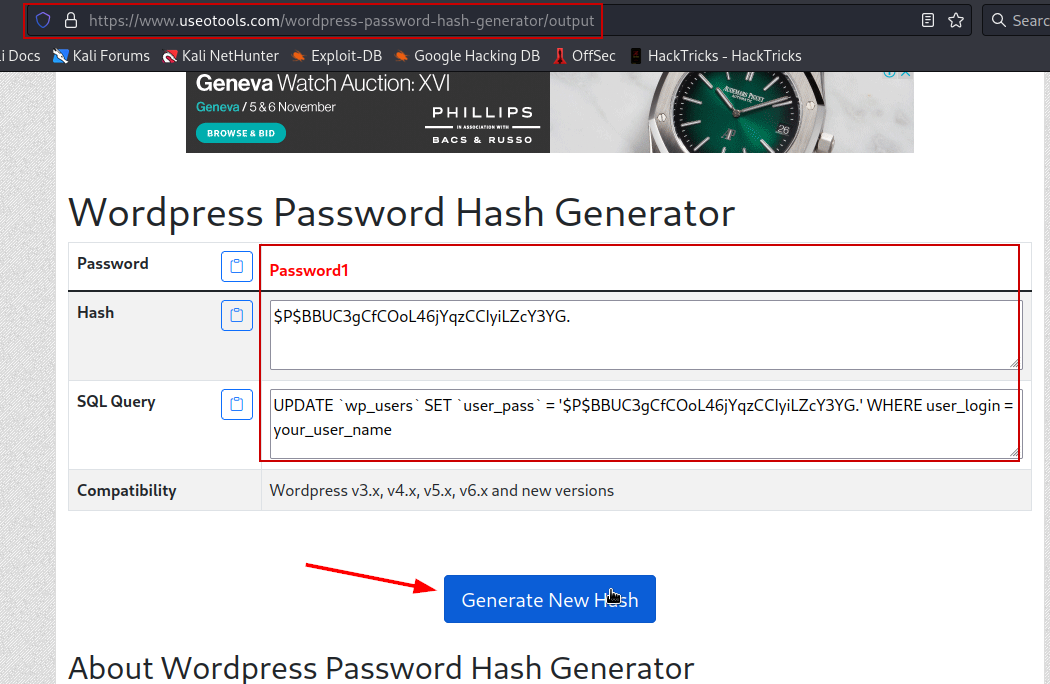 Generate New Password